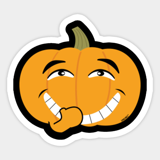 Smiling Laughing with Hand Pumpkin Halloween Emoji Halloween
